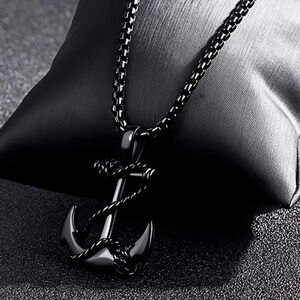 Pride Anchor nautical black color pendant and necklace Sam Smith sailors